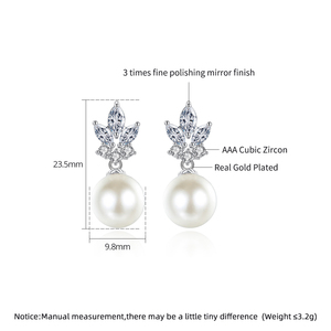 LUOTEEMI Ngọc Trai Bông Tai Thời Trang Hợp Thời Trang Thiết Kế New Lady Woman Tối Giản Quyến Rũ Độc Đáo Phổ Biến Earing - Product Image 2