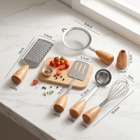 Ensemble de 12 mini-ustensiles de cuisine avec manche en bois, outils de cuisson en acier inoxydable pour une meilleure préhension, accessoires de pâtisserie, Chine