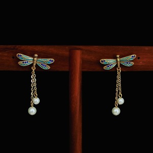 Women's Classic Fashionable Pearl Dragonfly Pendant Necklace Set Romantic Trendy High-End Exquisite Luxurious Future <strong>Angel</strong> <strong>Gift</strong> - Product Image 2