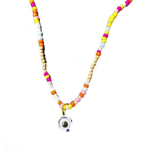 Collar de cuentas de colores con colgante de ojo turco, gargantilla bohemia para fiesta, colores mixtos, envío aleatorio - Product Image 5