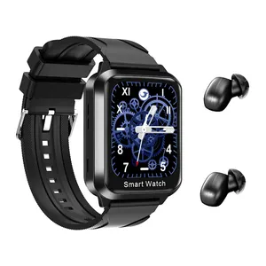 NO1 TWS אלחוטי אוזניות חכם שעון משולבת אוזניות חכם צמיד לחץ דם חמצן קצב לב צג Smartwatch
