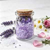 Brinelume Sel de Bain Cristallisé de l'Himalaya en Gros 100ml Corps Naturel Epsom Rose Relaxant Rafraîchissant Bain de Spa à Domicile Thé de Bain pour les Pieds