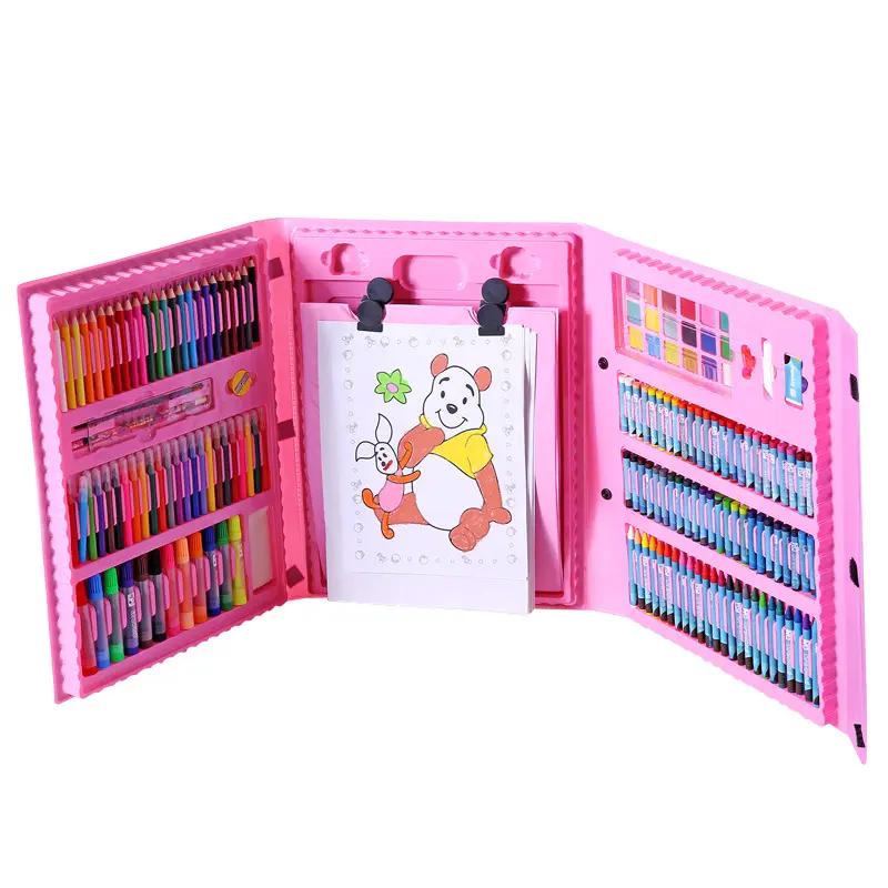 Conjunto de brinquedos para crianças, livro de colorir de plástico não tóxico com 176 peças, desenho e desenho, ideal para adolescentes, mais vendido em 2024, com cavalete