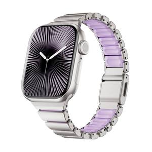 Bracelets de montre en acier inoxydable fins et étanches Win-Win, compatibles avec <span class=keywords><strong>Apple</strong></span> <span class=keywords><strong>Watch</strong></span> Series <span class=keywords><strong>7</strong></span> 45 mm pour femmes - Product Image 1