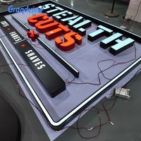 Lettres de logo personnalisées en LED pour salons de coiffure, entreprises de publicité, utilisation intérieure/extérieure - Acier inoxydable haute luminosité