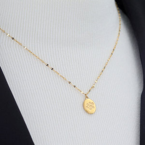 Custom Cute 316L Stainless Steel 14k 18k Gold Plated Cat Paw Fashion Pendant Jewelry Necklace for Women wholesale - Product Image 4