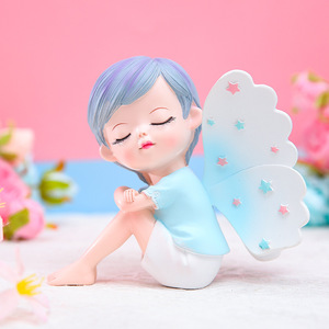 Figurine mignonne Ailes d'ange, figurine en résine Fée des fleurs, décoration de console centrale de voiture, cadeau de bureau, vente en gros - Product Image 3