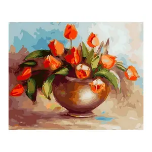 Flower Paintings Art On Canvas Hand Printed Framed Canvas Printing Wholesale