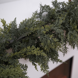 Handmade Artificial Simulation Soft Silicone Cedar Cypress <b>Leaves</b> <b>Vine</b> Christmas Home Pine Needle <b>Vine</b> Decoration - Product Image 4