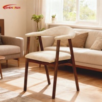 Chaises de salle à manger rétro nordiques en promotion avec accoudoirs, chaises modernes personnalisées en bois massif et caoutchouc pour la maison, le café et le restaurant