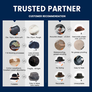 Huayihats Lady feutre de laine large bord Fedora chapeaux couleur jaune dur bord rigide pour les fêtes pêche affaires décontracté extérieur extérieur - Product Image 3