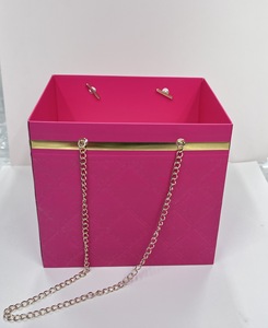 Scatola Quadrata per Fiori di San Valentino Personalizzata all'Ingrosso con Manico in Metallo, Scatola Pieghevole per Bouquet di Marca Famosa - Product Image 4