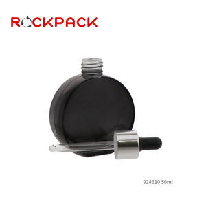 Frasco Gotero de Vidrio para Aceite Esencial de Suero Negro Transparente para el Cabello, Personalizado, 50 ml 60 ml, Gran Venta - Product Image 2