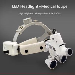 Kacamata Pembesar Bedah Gigi 5W Lampu Kepala 2.5X 3.5X 420mm Instrumen Laboratorium Gigi - Product Image 2