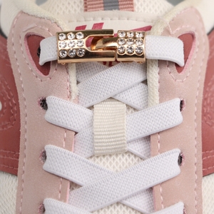 Nouveaux lacets de chaussures plats élastiques avec strass en métal serrures croisées sans cravate lacets extensibles paresseux pour enfants adultes - Product Image 6