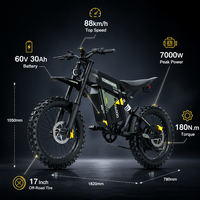 Moteur de moyeu arrière pour Vélo Électrique Tout-Terrain R6000 (Stock UE) - 60V 3000W Puissance de Pointe, Vitesse Maximale >80km/h, Couple 180N.m, Pneu 17 Pouces