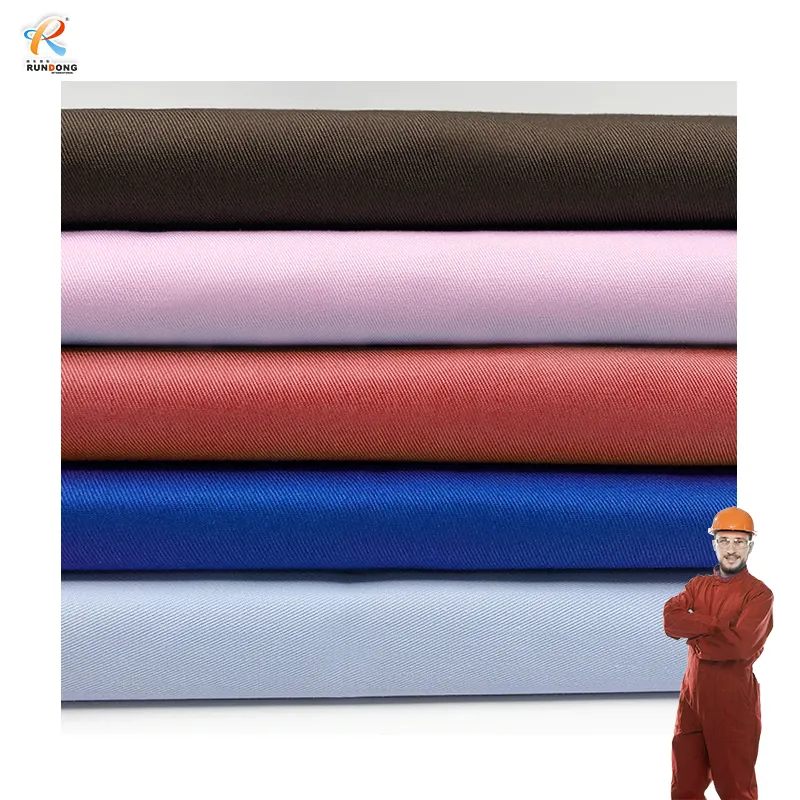 Rundong Puur Gekamd Blauw Geborsteld Chinese Echte Verkoop Spandex Polyester Katoen Polyester Uniforme Stof