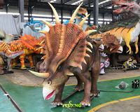 Attraction de parc d'aventure : Dinosaure animatronique de 5 m, Styracosaurus réaliste en caoutchouc fait main, Dinosaures réalistes à vendre