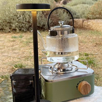 Réchaud à cassette automatique pliable en acier mini portable pour le camping en plein air, petit réchaud au gaz butane sans briquet