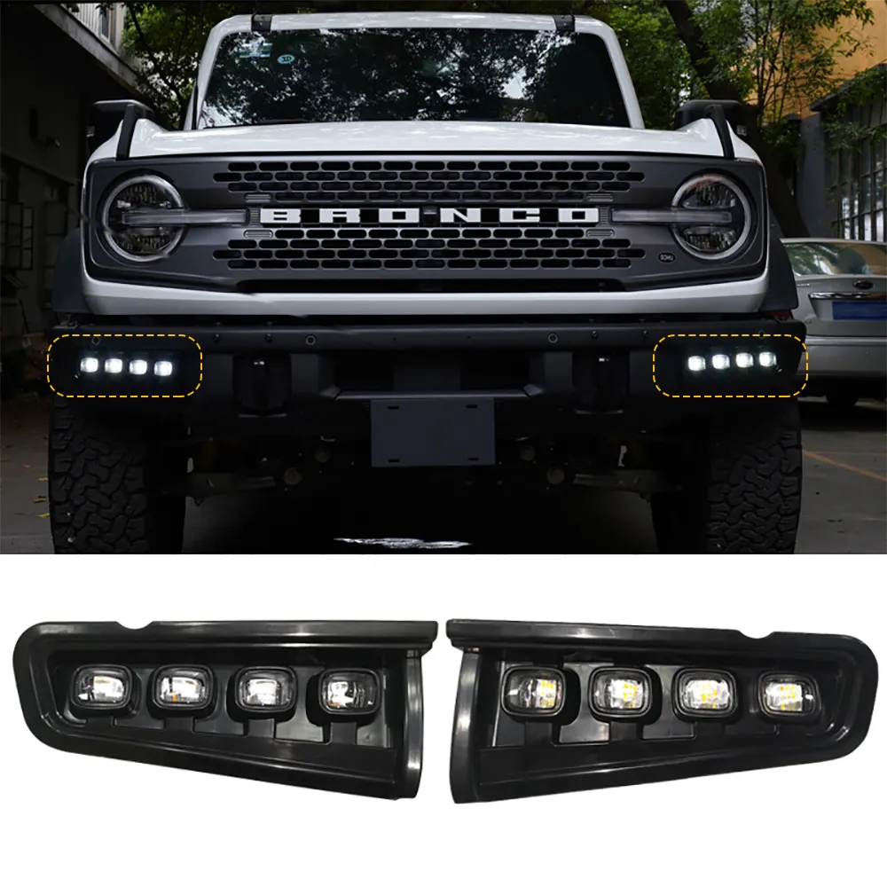 Ford Bronco 2021 2022 ford bronco fendinebbia lampada DRL LED luce di marcia diurna sequenziale Switchback Kit ambra bianca