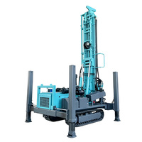Foreuse hydraulique complète pour puits d'eau SY280, profondeur 280m, diesel 75kW, capacité de levage 17T, couple 6000N.m, machine de forage sur chenilles