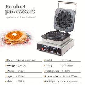 Nouvelle machine à gaufres belges commerciale en acier inoxydable, style hôtelier, 5 cœurs, certifiée CE, haute performance, modèle <span class=keywords><strong>2022</strong></span> - Product Image 5