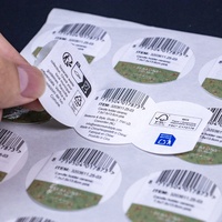 Étiquettes à code-barres pliées à 3 couches imprimées sur mesure, papier auto-adhésif imperméable, forte adhérence, forme pentagonale, impression offset CMYK