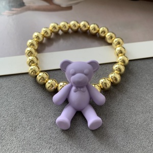 LS-C5045 Braccialetto con Orsetto Carino per Donne, Regalo Colorato, Bracciali Cartoon per Vacanze, Braccialetto con Perline Placcato Oro, Design di Alta Qualità - Product Image 6