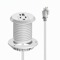 Regleta de alimentación empotrada estándar de EE. UU. con enchufe de carga rápida USB-A QC3.0 y USB-C PD3.0 para estaciones de trabajo y muebles