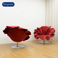 Luxueux moderne loisirs hôtel salon fauteuil pivotant tissu chaises pétales Accent Salon canapé ensemble meubles