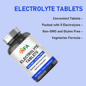 Comprimés d'électrolytes avec Calcium, Magnésium, Sodium, Chlorure de potassium, pour reconstituer les électrolytes, stimuler l'endurance et réduire la fatigue - Product Image 2
