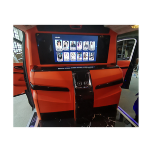 Nouveaux sièges de voiture électriques rétractables en cuir véritable rouge, avec bar pliant, commande par écran tactile et réfrigérateur électronique - Product Image 1