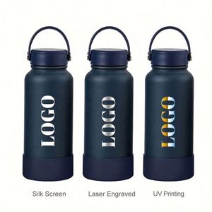 Bouteilles isothermes en acier inoxydable personnalisables de 1150 ml (40 oz) à double paroi et isolées sous vide avec poignée portable pour le camping - Product Image 2