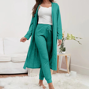 Pajamas Stretch Sunken Stripe Suspender Trousers Outerwear Gown <strong>Pyjamas</strong> Casual Contrast Color Warm Can Be Worn Outside - Product Image 3