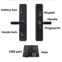 Cerradura de puerta de apartamento con aplicación TTLOCK, cerradura de Seguridad para Oficina, palanca de huellas dactilares Digital, cerradura de manija, Cerradura DE LA MANIJA