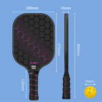 Raquette de pickleball de haute qualité, 14 mm, en fibre de verre, lot de 2 avec sac de transport