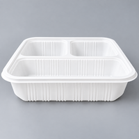 Boîte à lunch en pulpe de canne à sucre RP à paroi simple avec couvercle, diamètre 6/8/9 pouces, boîte à hamburger jetable biodégradable