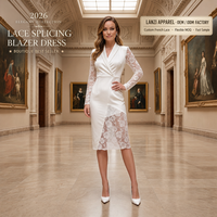 Robe de soirée élégante sur mesure pour femmes, robe crayon en dentelle transparente à manches longues, taille plus, usine de vêtements OEM ODM