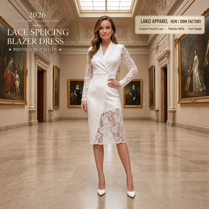 Abito <span class=keywords><strong>da</strong></span> <span class=keywords><strong>sera</strong></span> elegante personalizzato a tubino <span class=keywords><strong>da</strong></span> donna con maniche lunghe in pizzo trasparente, taglie forti, produzione OEM ODM - Product Image 1