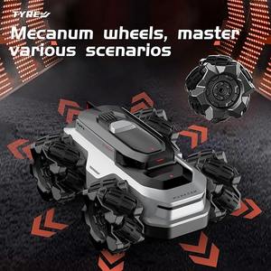 Amphibious Mini Storage Toy Car Remote Control Side Sliding Universal Mecanum Wheel Stunt 2.4G Cool Mecha Style USB Cable - Product Image 4