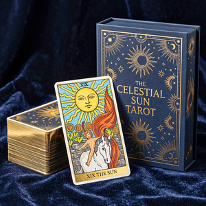 ผลิตไพ่ทาโรต์ Deluxe Starry <span class=keywords><strong>Wisdom</strong></span> แบบกำหนดเอง พร้อมขอบฟอยล์สีทองเมทัลลิก จำหน่ายไพ่พยากรณ์ราคาส่ง - Product Image 2