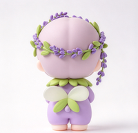 Figurine en vinyle Fée Lavande Mignonne, Jouet moulé par injection en PVC/ABS personnalisé, OEM/ODM, Jouet d'art de collection pour la décoration intérieure et les cadeaux de fêtes