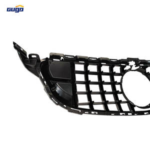 Calandre avant brillante noire GUGO W205 pour Mercedes Classe C W205 avec garniture rouge, calandre étoile diamant, pièces extérieures - Product Image 4