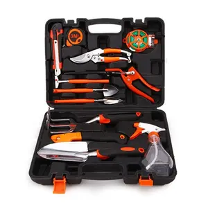 12Pcs Multi Function Stainless Steel Ladies Garden Tool Set With Portable Plastic Box