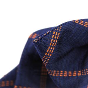<span class=keywords><strong>Chanming</strong></span> banquete diamante puntiagudo Pretied ajustable 100% seda tejido azul oscuro naranja Plaid hombre deportes moda pajarita para hombres - Product Image 2