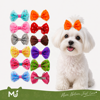 Pince à cheveux pour animaux de compagnie, nœud double couche à pois, style mignon, motif tête de chien, accessoire pour animaux, petite tresse décorative pour toutes les races