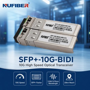 Module optique SFP+ BIDI 10G de qualité opérateur, 20 km, 1270/1330 nm, Simplex <span class=keywords><strong>LC</strong></span>, <span class=keywords><strong>solution</strong></span> d'infrastructure réseau pour les systèmes Nufiber - Product Image 1