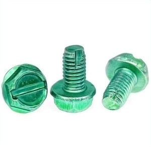 Green Zinc Plated Steel Metric Pan Head <b>Screw</b> Class 8.8 Standard Thread - Product Image 1