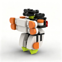 Bloques de Construcción de Plástico ABS Flight No.1 Mecha Warrior, Juego Pequeño de 62 Piezas, Juguete Educativo de Ciencia STEM para Armar