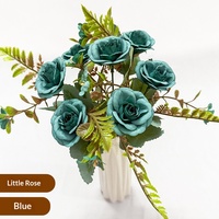 Bouquet de fleurs artificielles en tissu de soie, arrangement floral fait main, centre de table réutilisable, décoration de mariage